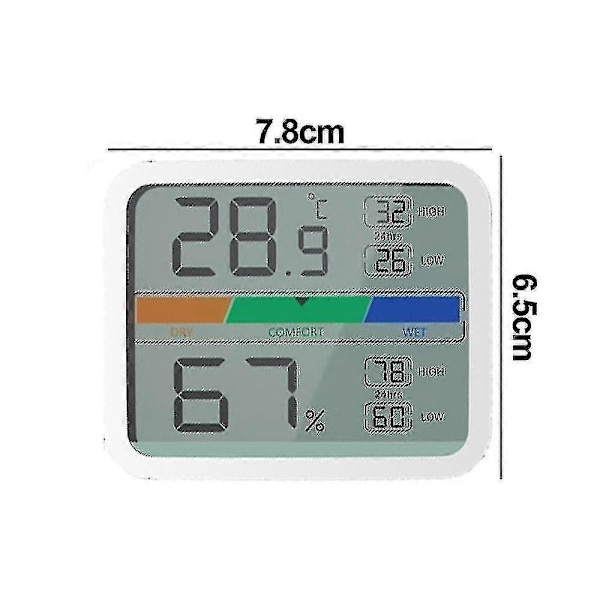 Innendørs Termometer, Digital Temperatur- og Fuktighetsmåler med Min- og Maks-rekordindikator