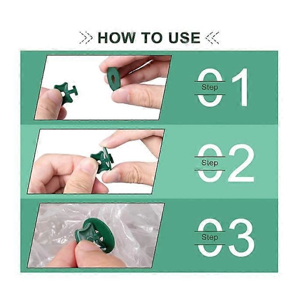 200 Stycken Växthus Twist Clips Plast Växthus Fästklämmor och Brickor Växthus Förlängningsvinkelklämmor för Växthusisolering Aluminiumnät