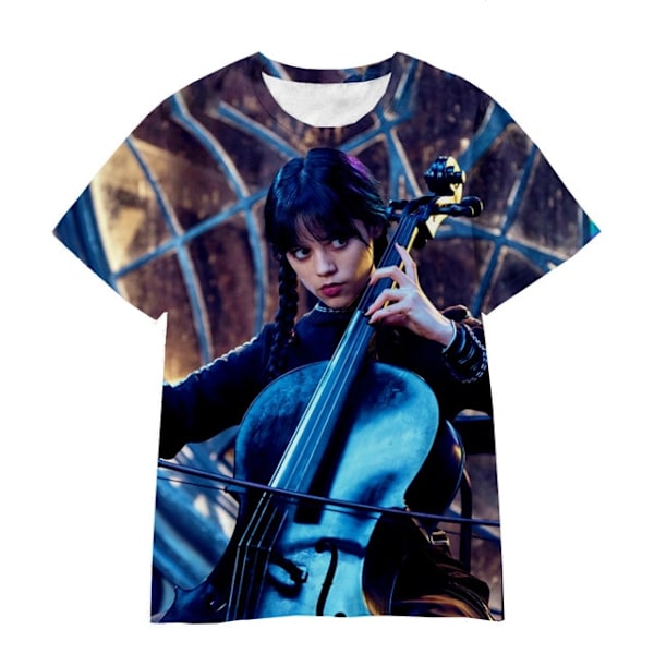 2023 sommar ny onsdag Addams 3DT T-shirt pojkar och flickor 100cm