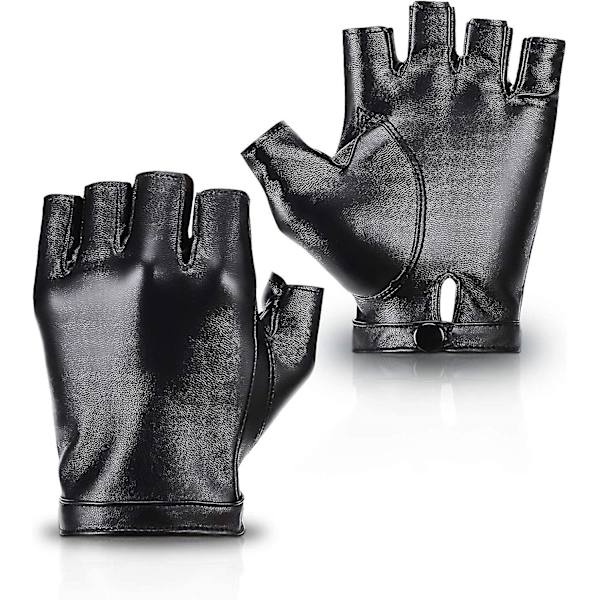 Fingerless Pu konstläderhandskar, Utomhussport körprestanda Half Finger Glove
