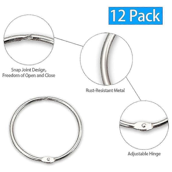 12-pack Duschdraperiringar Draperikrokar Runda Draperidraperier