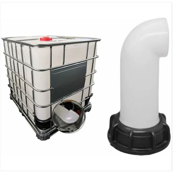 stk vanntankdyseventil. Vanntankventil. 60 mm IBC vanntankadapter. For død IBC-tank (hvit)
