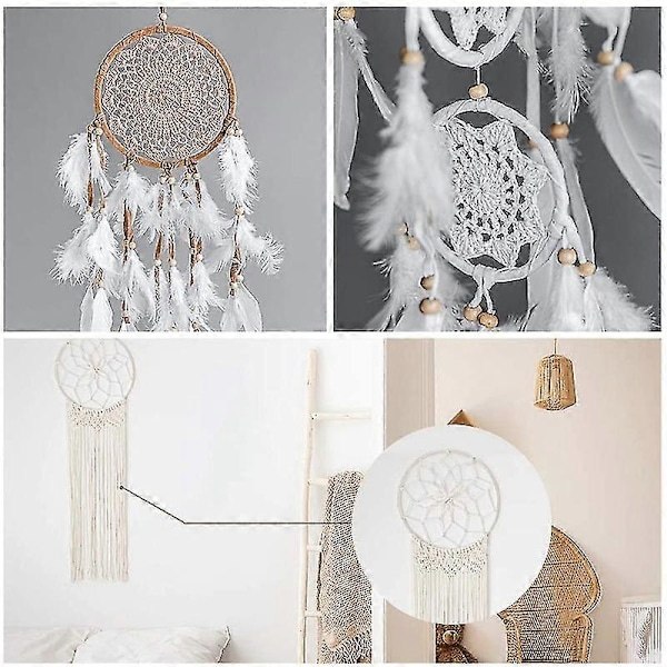 12 Stykker Træ Bambus Blomster Hoop Sæt Macrame Håndværk Hoop Ringe Til DIY Krans Dekoration, Drømmefanger