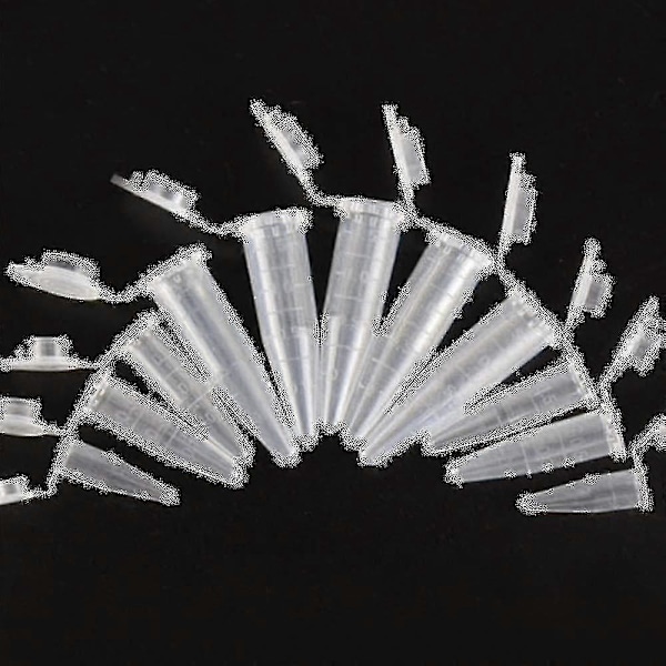 1000 st Mini Centrifugrör 1,5 ml Graderade Genomskinliga Plastcentrifugrör med Platt Snäpplock