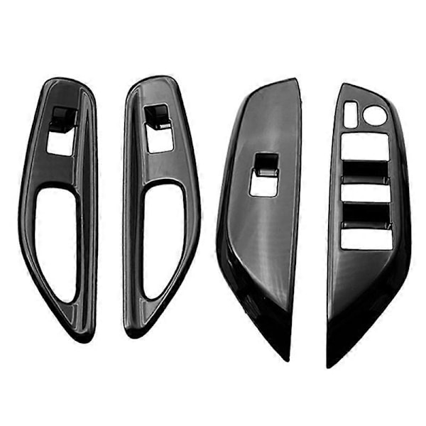 Bil Blank Svart Fönsterglas Hissknapp Trim Switch Cover Dörr Armstöd Panel för YARiS 2020-2023 L
