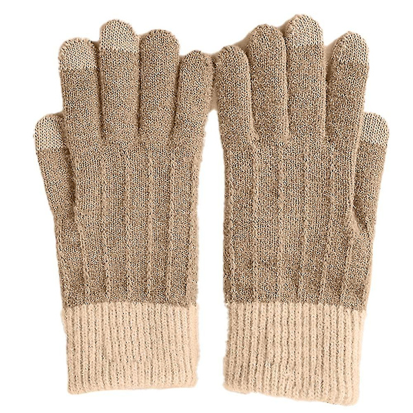 Vinter Touchscreen Stretch Thermal Magic Handskar Varm Ull Stickad Tjock Fleece Style2