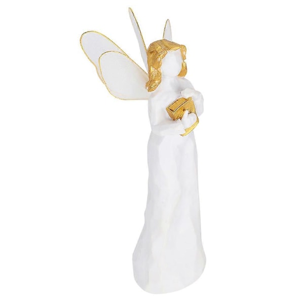Engel Figur Ornament Harpiks Skulptureret Stue Hjem Dekoration Skrivebord Håndværk Gave