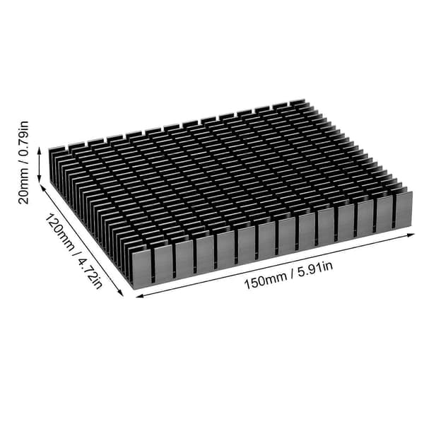 Køleplade Aluminium Køler Køling Køleplade Radiator 150x120x20mm til CPU Forstærker PCB Blå
