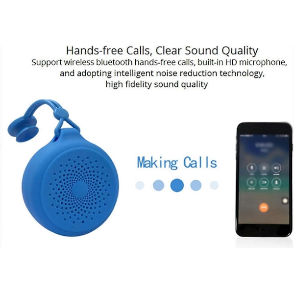 Bluetooth Duschhögtalare Vattentät Trådlös Portabel Bluetooth Duschhögtalare med Sugkopp Duschhögtalare för Strand, Pool, Hem, Fest, Svart
