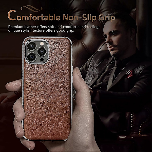 Iphone 13 Pro Max Skal, Business Slim Classic Fodral HerrBrun