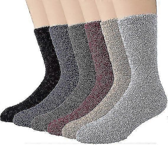 6 Par Herr Fuzzy Strumpor Vintertofflor Fleece Strumpor Herr