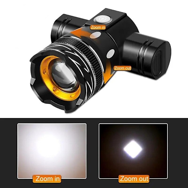 T6 LED Sykkellys/Sykkellampe/Lommelykt Vanntett Inntrekkbar Sykkellampe