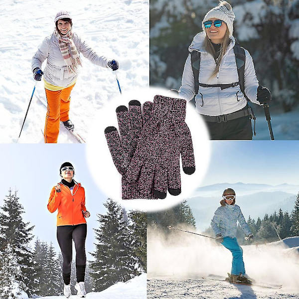 Stickade thermal , ull Halkfria pekskärmshandskar Handskar Style2