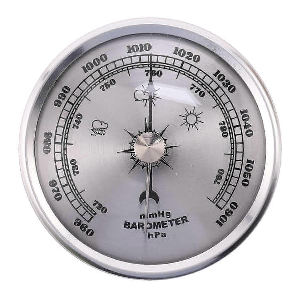 Väderstation med tryckmätare, väggmonterad barometer i metall, multifunktionell termometer