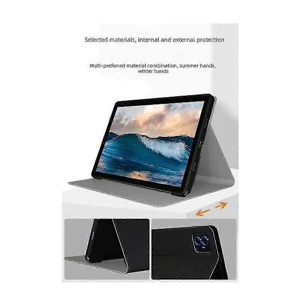 PU Læder Etui kompatibelt med Teclast M50 Pro 10.1 Tommer Tablet Etui Stativ,E