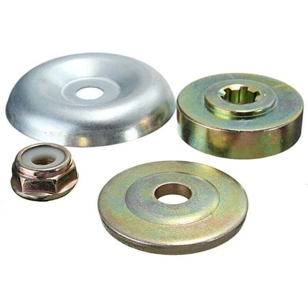 4 M10 girbladmuttere, metall, universelle for gressklipper -