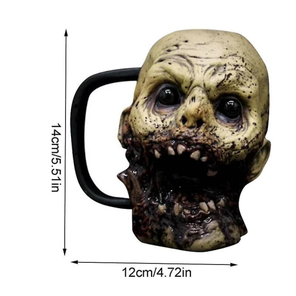 Skräckhuvud Vattenkopp Skräckvattenkopp Skrämmande Halloween-dekor Zombiehuvud ölmugg Bärbar Halloween-fest rekvisitafigur för het Bloody Zombie Cup