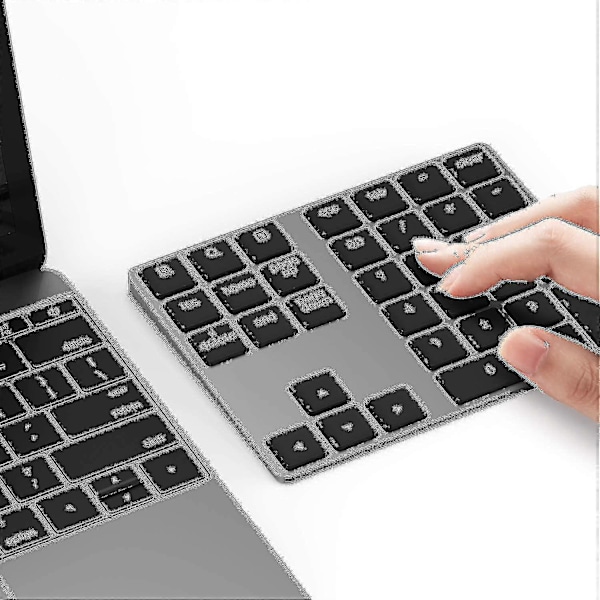 Bluetooth Numerisk Tastatur, Oppladbart Aluminium 34-tasters Nummerpad Slank Ekstern Numpad Tastatur Dataregistrering