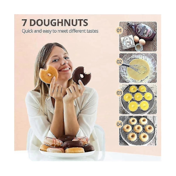 Mini Donuts Maskin 220v Donut Maker Maskin Gör-det-själv Hemanvändning Mini Maker Vit Eu-kontakt