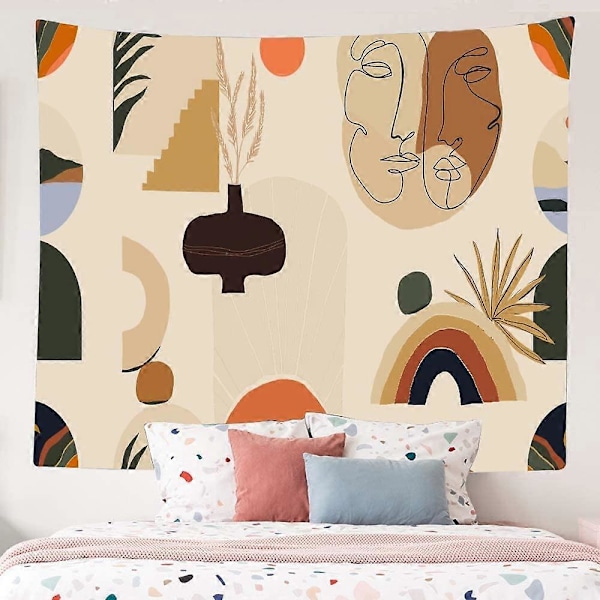 Vintage sol väv boho hippie linjekonst väv estetisk boho sovrum vardagsrumsinredning