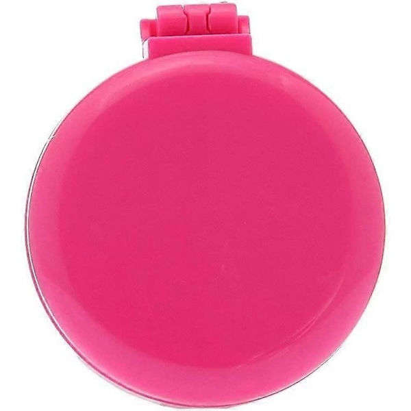 Mini Rund Fällbar Kam för Kvinnor med Spegel Kompakt Rese Hårborste Pop Up Borste Dekor Godisfärg Airbag Clamshell Kam Rosa 1ST Snygg och Populär