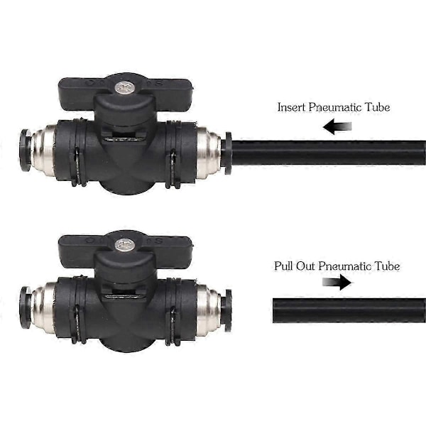 8mm Push Connect -venttiili palloventtiili 8mm Ilmavirran säätöventtiili Pikaliitinventtiili Putkiliittimet 3 kpl