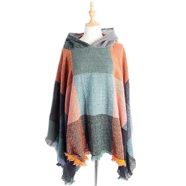 Poncho Dam Vinter Varm Elegant för Födelsedag