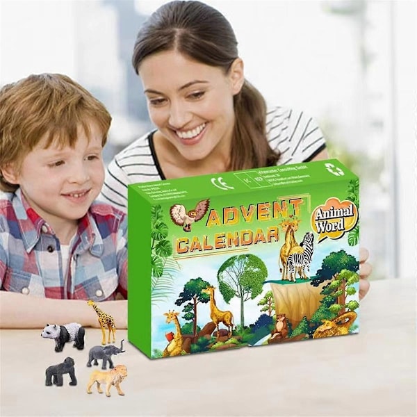 24 Djur Nedräkningskalender Kit God Jul Adventskalender Jul Hem Dekorativ DIY Gi