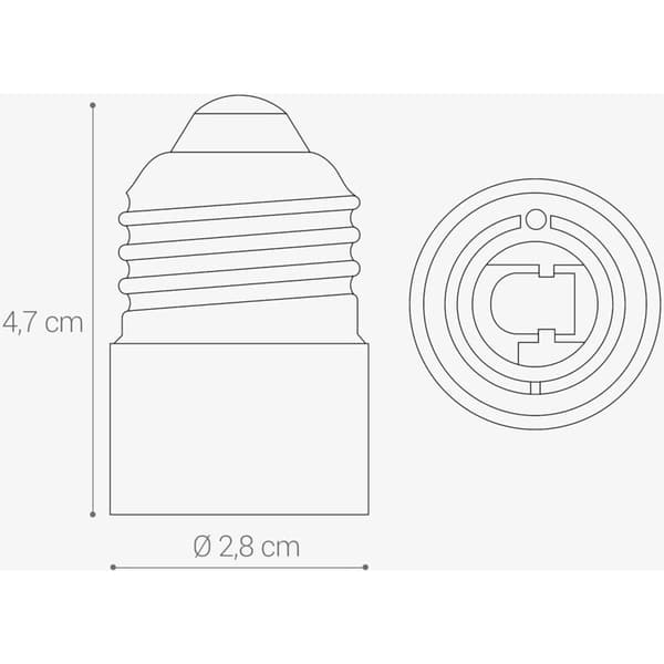 4x fatningsadapter - E27 til E14 fatningskonverter - E14 base lampeholderadapter til halogen LED-pærer