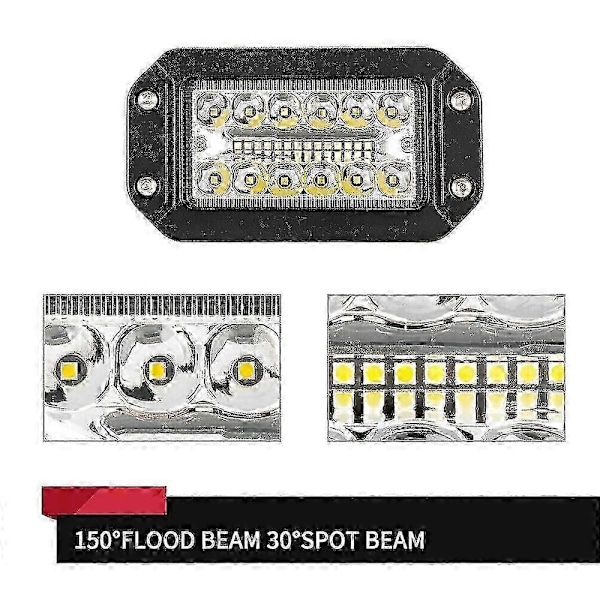 2st 12V 6 Tum Infälld Arbetsbelysning 26 LED Super Stark Spotlight Bilstrålkastare-lian