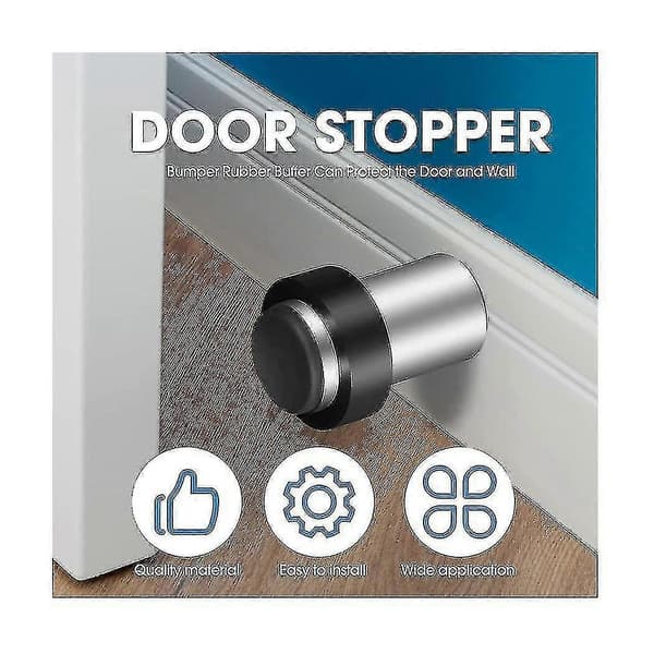 6 stk. Dørstop Gulvmonteret Dørstopper Rustfrit Stål Cylindrisk Gulvdørstop Til Botto