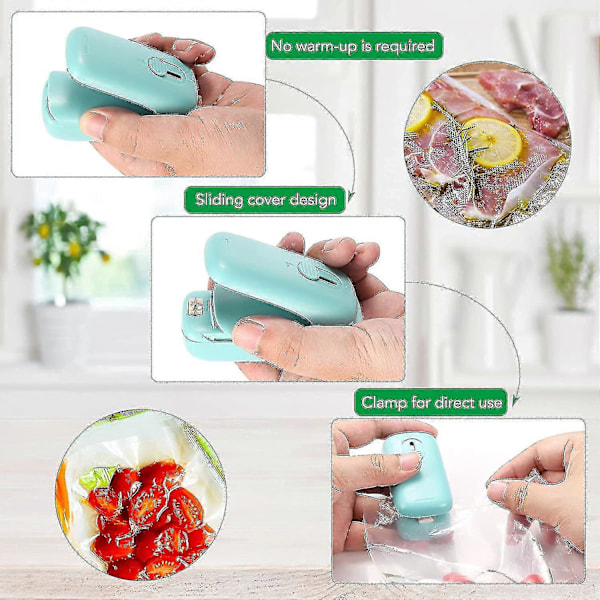 Mini Poseforsegler, 2 I 1 Bærbar Forsegler & Skærer, Varmeforseglere Til Vakuumforseglerposer, Håndholdt Pose Varmeforseglingsmaskine Til Chipsposer, Plastikmad B