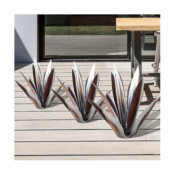 Rustikk Skulptur, DIY Metall Agave Plante, Rustikk Håndmalt Metall Agave, Hagegårds Kunstdekorasjon