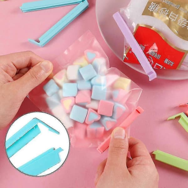 24 Pakning Lukkeklips, Poseklips Snacks Pose Lukkeklips Plast Matpose Forseglingsklips Dagligvare Lukkeklips (3 Størrelser)-jie