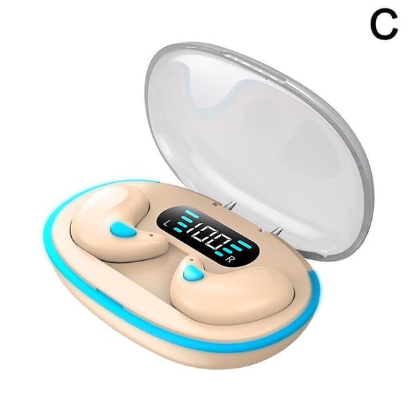 Sleep Dedicated X55 Bluetooth-øretelefoner Digitalt display Mini Støyreduksjon Yellow