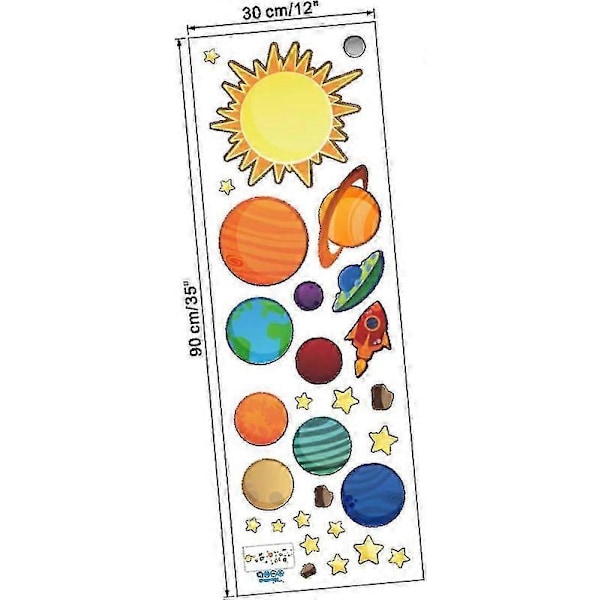 Sol System Väggdekaler - Barnrumsinredning, Barnkammardekal, Avtagbara Väggkonstdekaler Kvinnor