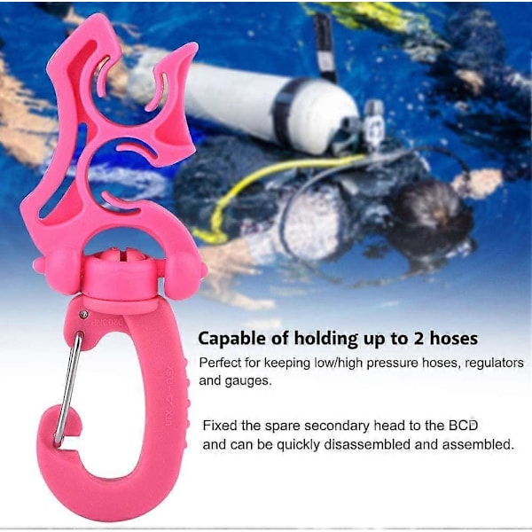 Beste Slangeklemme for Dykking, Dobbel Slangeklemme Justeringsholder med Hurtigutløser for Dykking og Snorkling