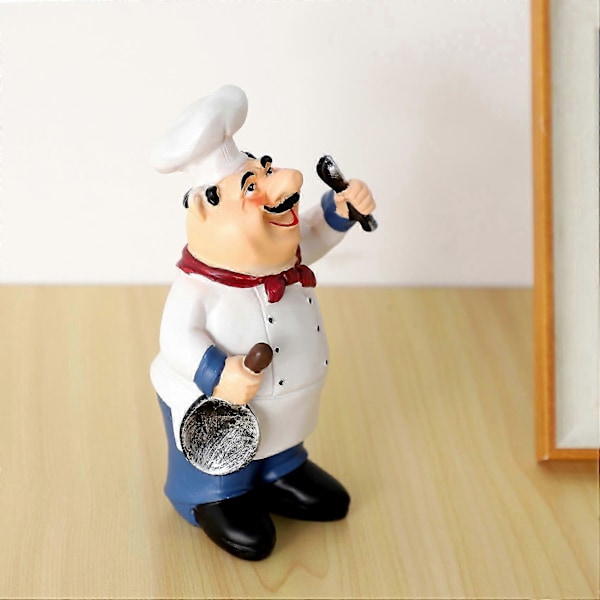 Retro Kock Modell Ornament Resin Hantverk Mini Kock Figurer Hem Kök Restaurang Bar Kaffe Dekor-A DS