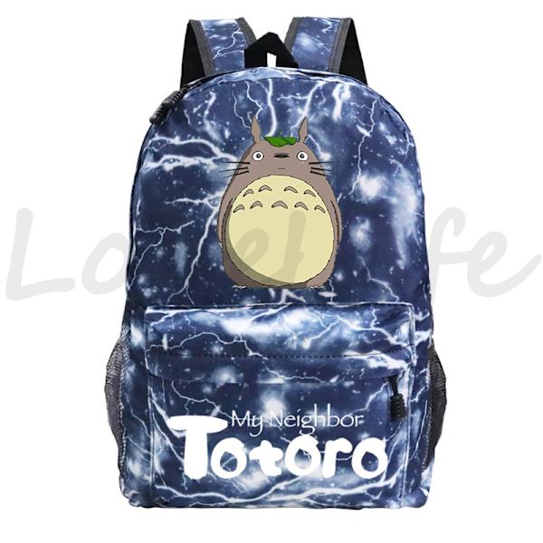 Min granne Totoro Ryggsäckar Anime Ryggsäck Mochila Pojkar Flickor Tecknade Skolväskor Studenter Bokväska Teenage Laptop Reseväska style 22