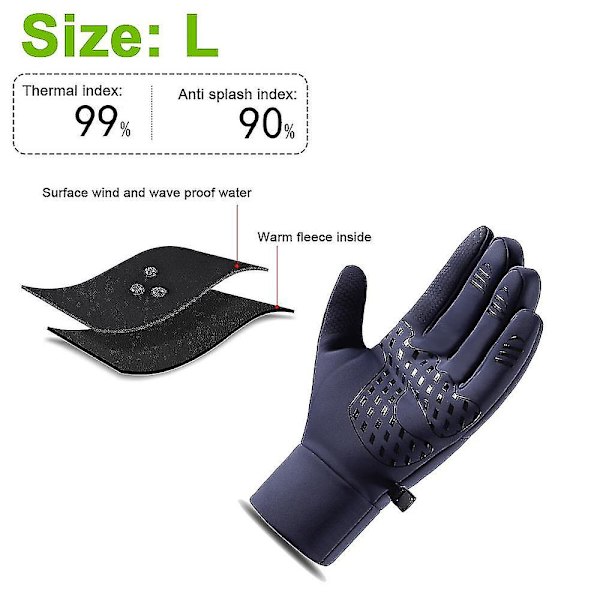 Vattentäta Ski Snow Handskar Herr Dam Vinterisolerade för Snowboard S-xl Blue M