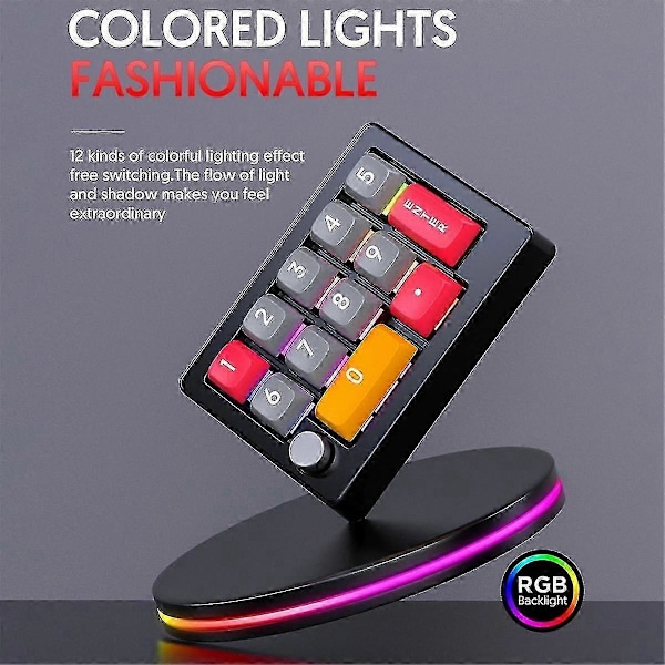 13 Tangentbord med Makroprogrammering Fullt Utbytbara Mekaniska Brytare 7 Färgers RGB-ljus Gaming Tangentbord - Vit