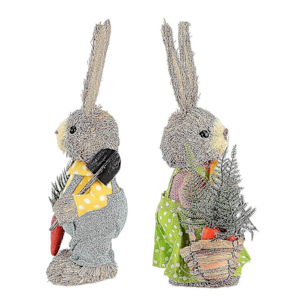 Påskharefigur i halm Kreativ påskhareddekoration Halmhareprydnad