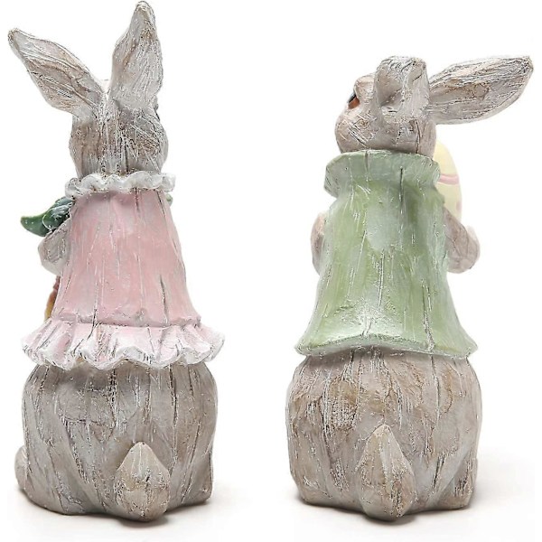 Påskhare Dekorationer Vår Heminredning Hare Figurer (påsk Grå Kanin 2st)