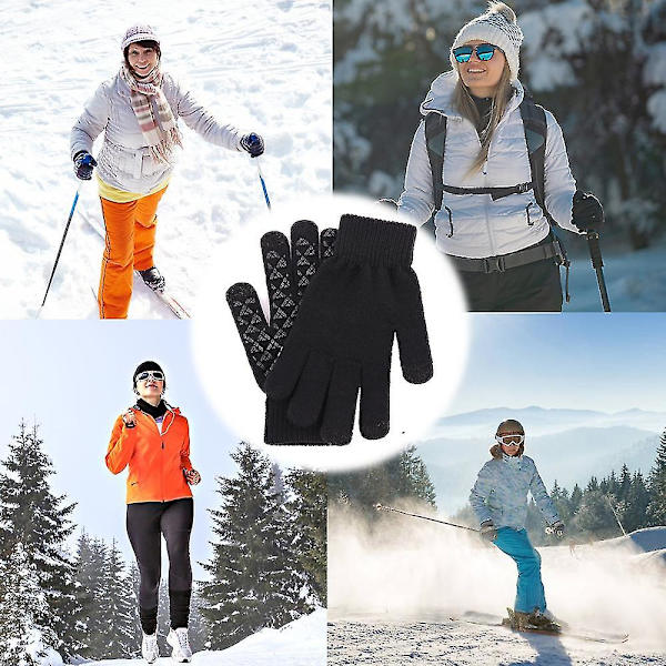 Stickade thermal , ull Halkfria pekskärmshandskar Handskar Style1