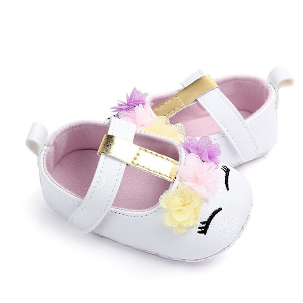 Baby flicka Toddler tecknade blommiga skor white M
