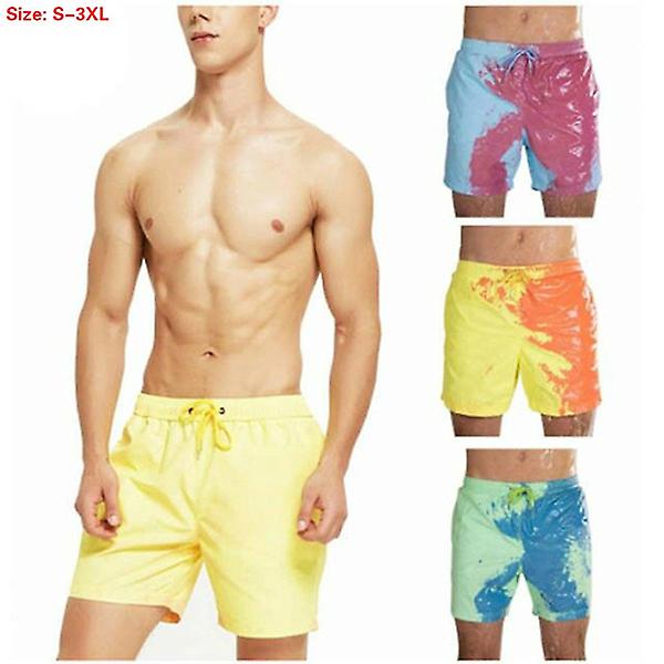 Sommar mäns färgskiftande strand badbyxor Shorts Shorts Green L