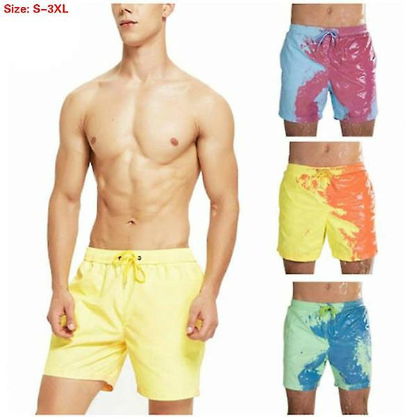 Sommar mäns färgskiftande strand badbyxor Shorts Shorts Green M