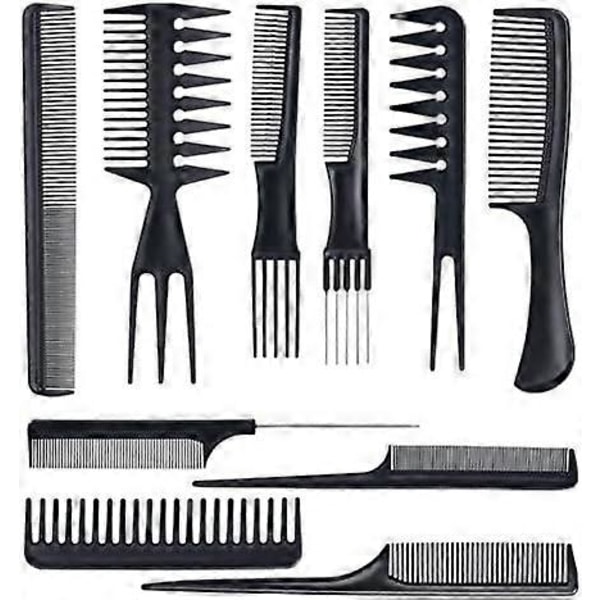 Styling Hårkam 10 st Hårstylister Professionell Styling Kam Set Varietépack Perfekt för Alla Hårtyper & Stilar