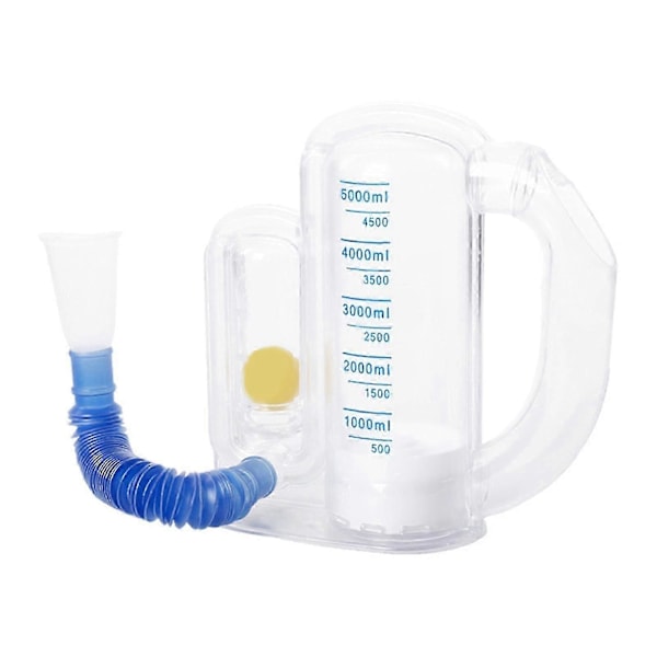Incentiv Spirometer 5000ML Volymmätning med Flödesindikator Djupandningstränare Studenter Barn Vuxna Äldre Lungtränare Enhet-