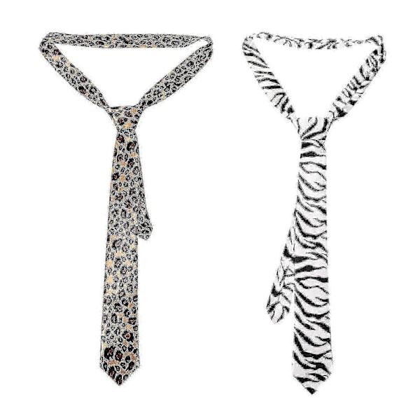 2-pack Herr Slipsar med Djurmönster Cool Cheetah Leopard Zebra Slips-lian
